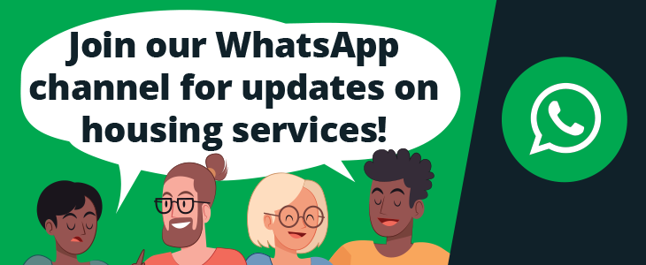 Link to 'WhatsApp channel for updates on housing services (opens in new window)' page