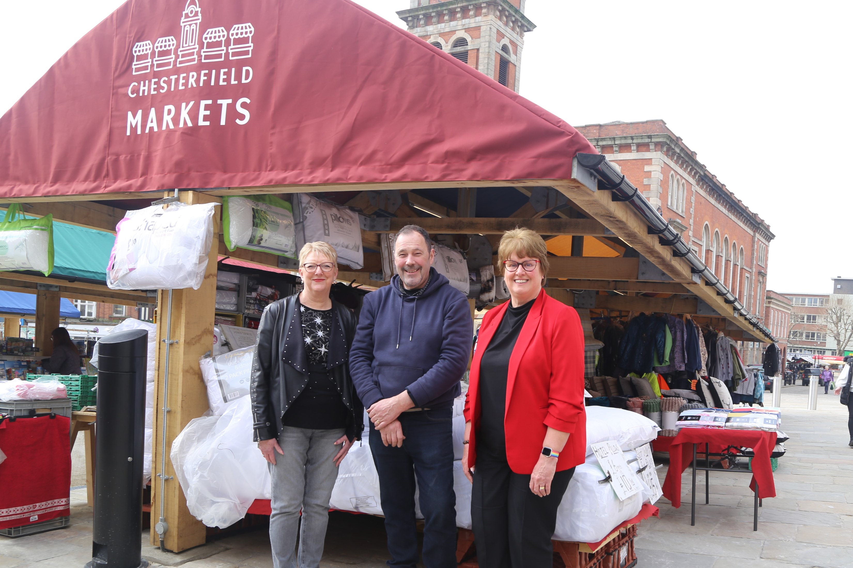 L-R Cllr Kate Sarvent, Steve Siddall, Cllr Tricia Gilby