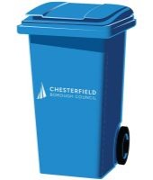 Blue wheelie bin