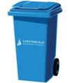 Blue wheelie bin