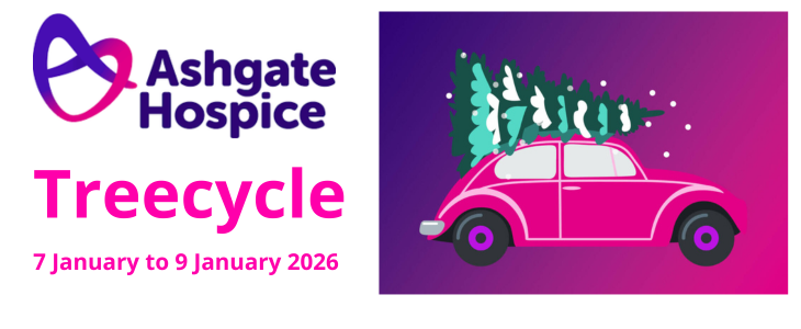 Link to 'Recycle your real Christmas tree and raise funds for Ashgate Hospice (opens in new window)' page