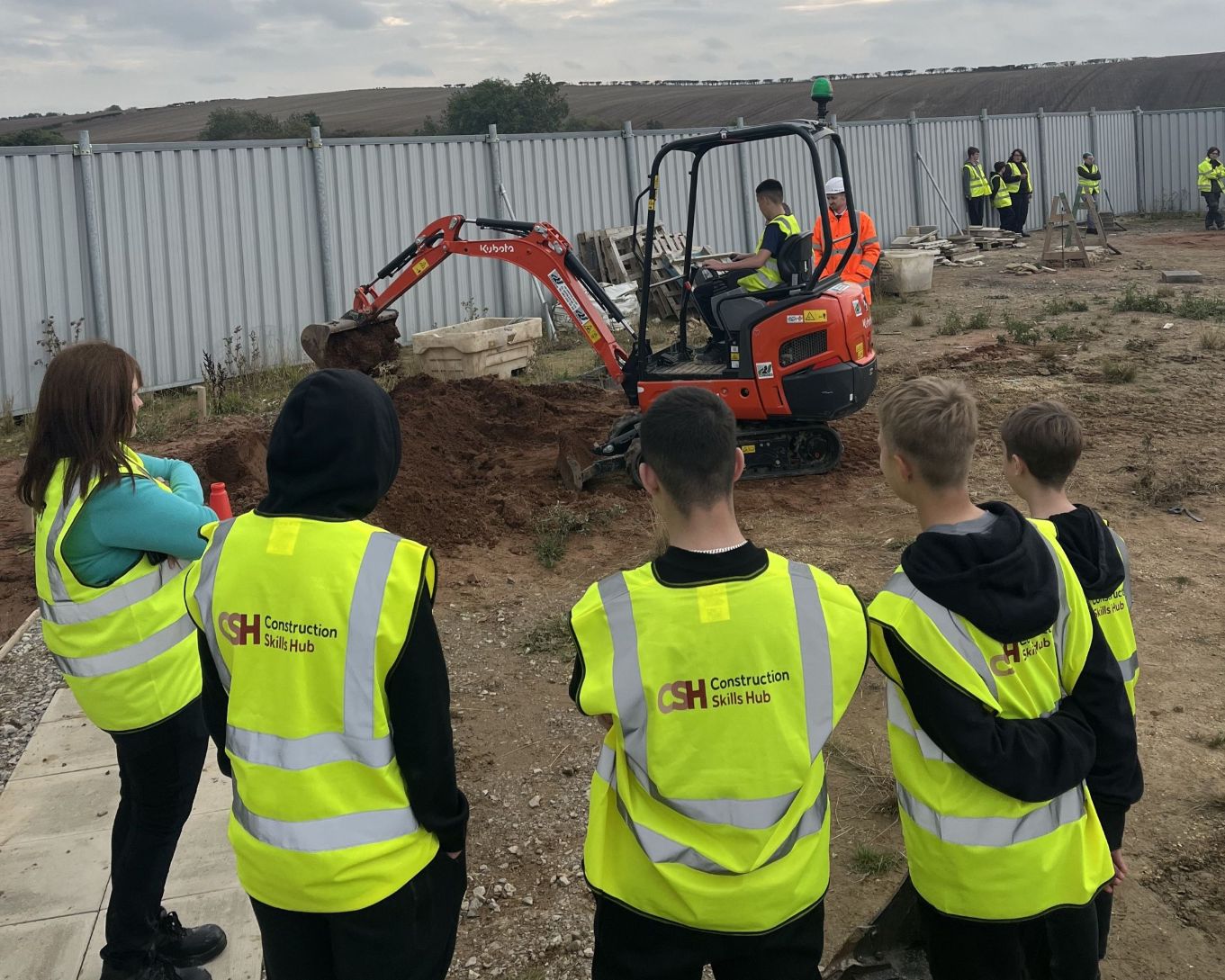 One of the activities included using a mini digger