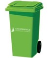 Green wheelie bin