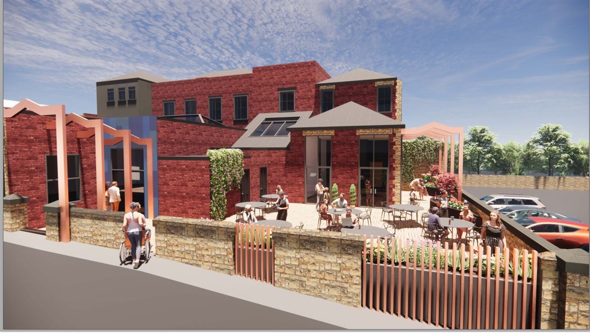 Artists' impression of Barrow Hill Memorial Hall 