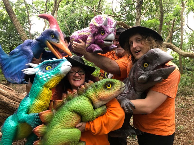 The day features giant dinosaurs and live shows