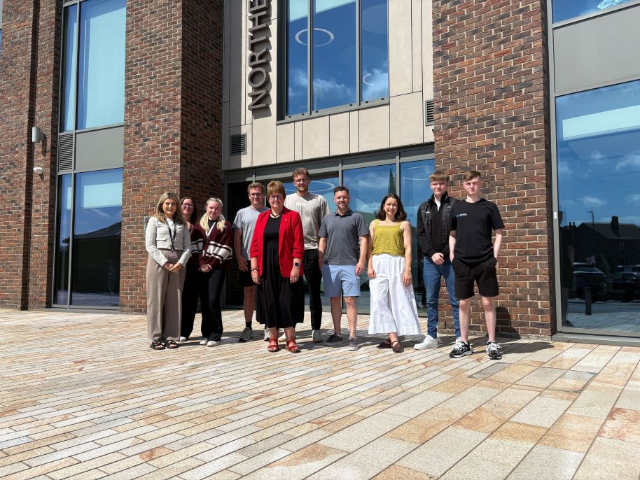 Cllr Tricia Gilby, with representatives from Nuzest, Best Solicitors, and Intuitive Infrastructure Solutions 