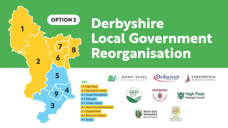Derbyshire local government reorganisation option two