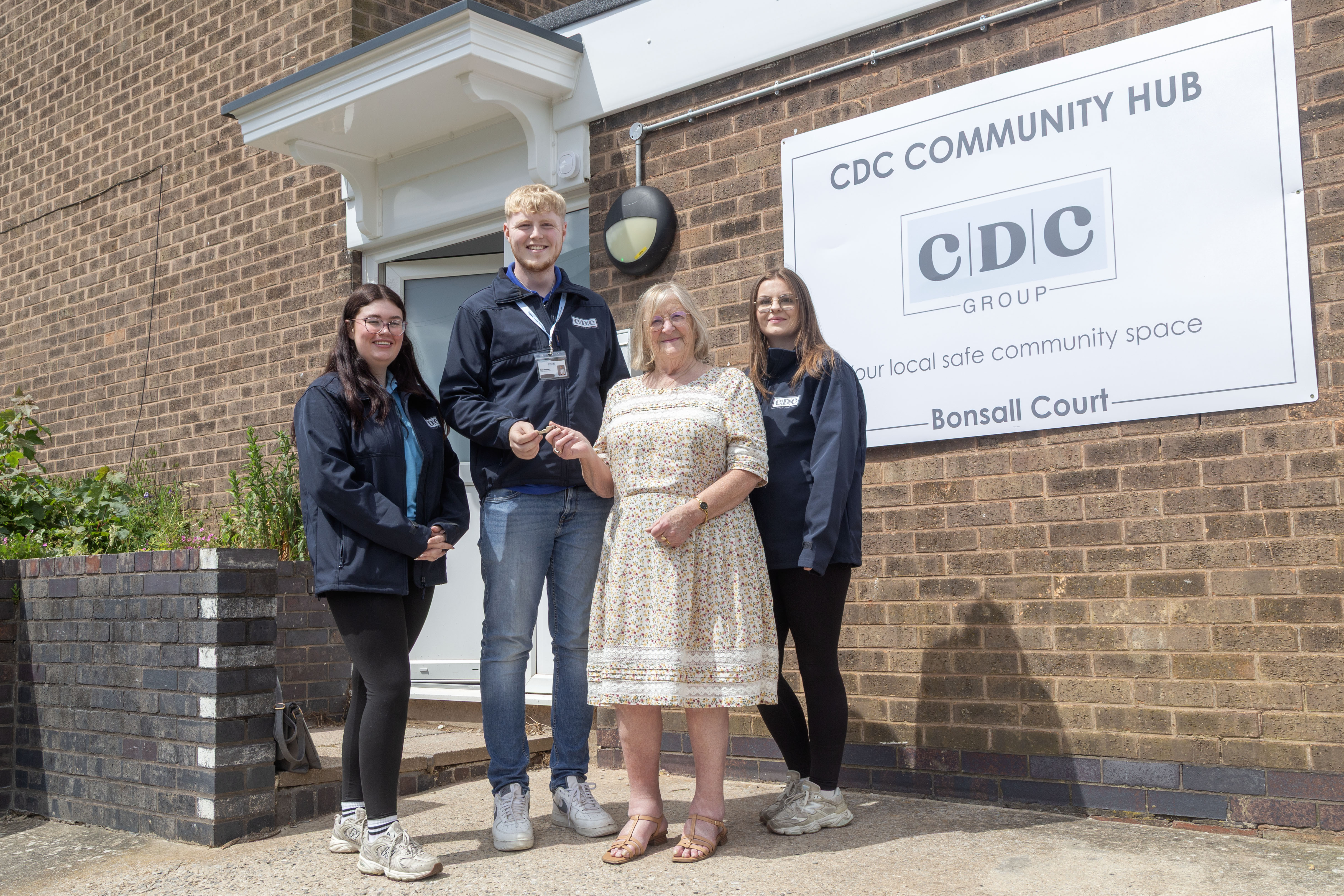 (left to right): Grace Wright (CDC), Dan Henman (CDC), Councillor Jean Innes (Chesterfield Borough Council’s cabinet member for housing) and Charlotte Underwood (CDC)