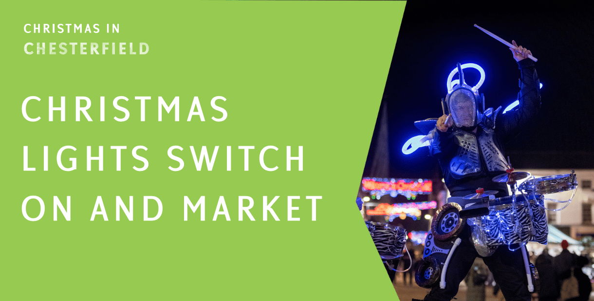 Graphic which says Christmas Lights Switch On