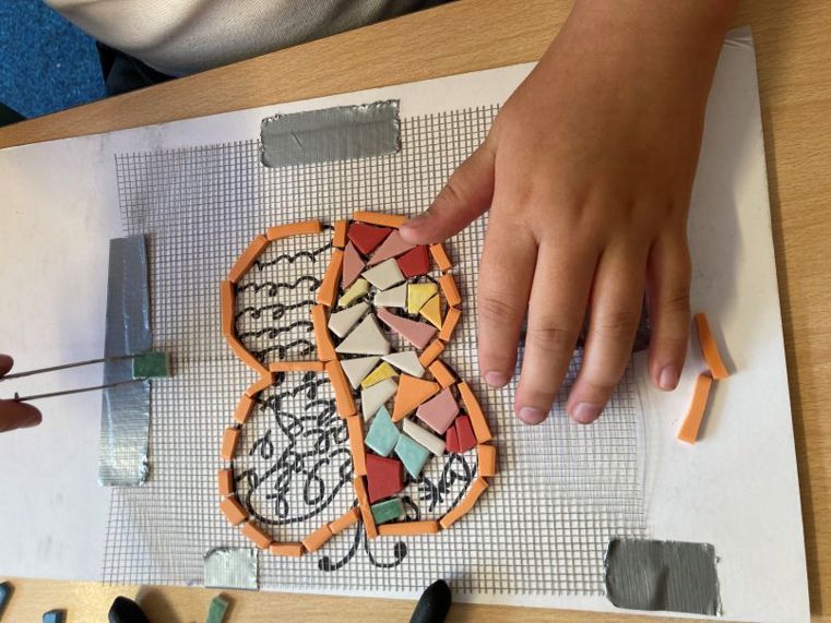 Work created by pupils at Staveley Junior School for the sculpture