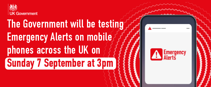 Link to 'Find out about the emergency alert test on 7 September' page